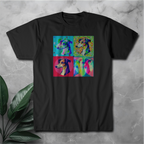 Pop Art Greyhound T‑Shirt – Colorful Dog Portrait Tee