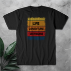 Life Adventure Greyhounds T-Shirt — Vintage Striped Dog Lover Tee