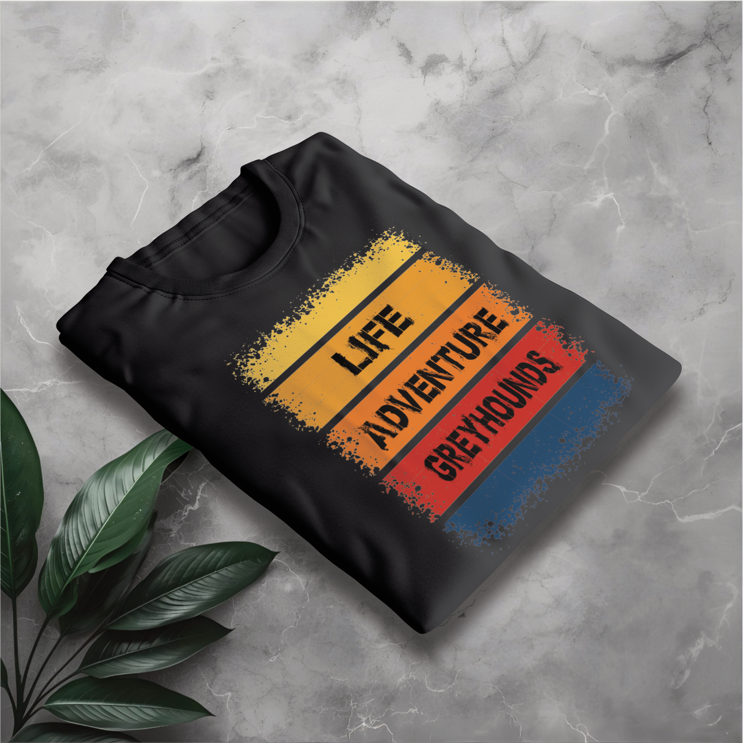 Life Adventure Greyhounds T-Shirt — Vintage Striped Dog Lover Tee