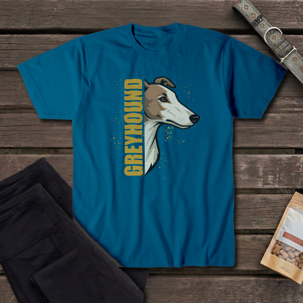 Greyhound Portrait T-Shirt | Artistic Greyhound Head Tee