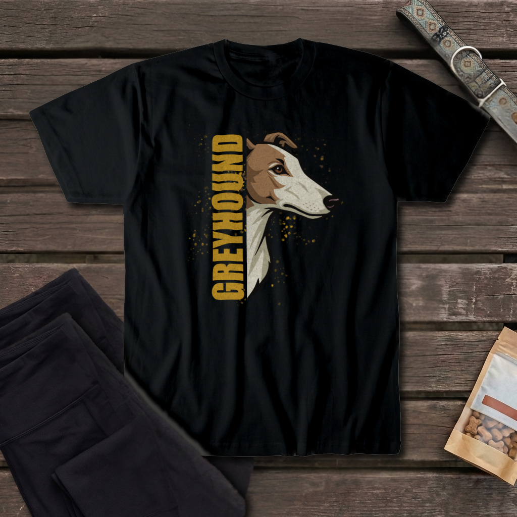 Greyhound Portrait T-Shirt | Artistic Greyhound Head Tee