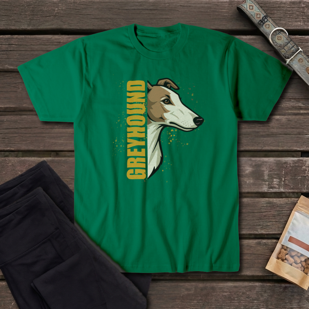 Greyhound Portrait T-Shirt | Artistic Greyhound Head Tee