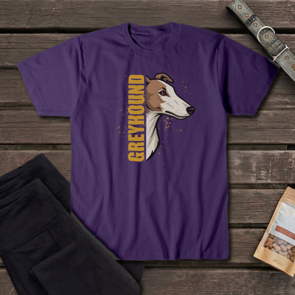 Greyhound Portrait T-Shirt | Artistic Greyhound Head Tee