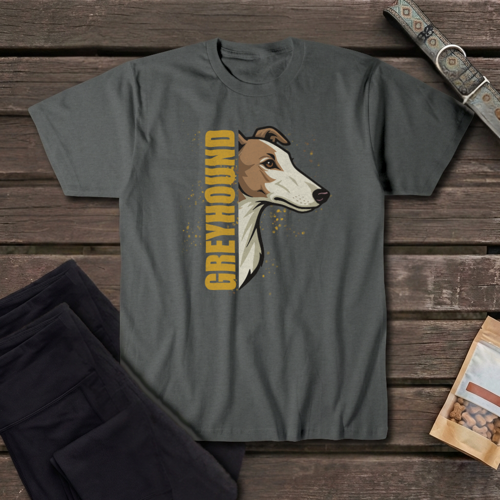 Greyhound Portrait T-Shirt | Artistic Greyhound Head Tee