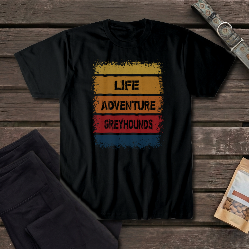 Life Adventure Greyhounds T-Shirt | Retro Greyhound Adventure Tee