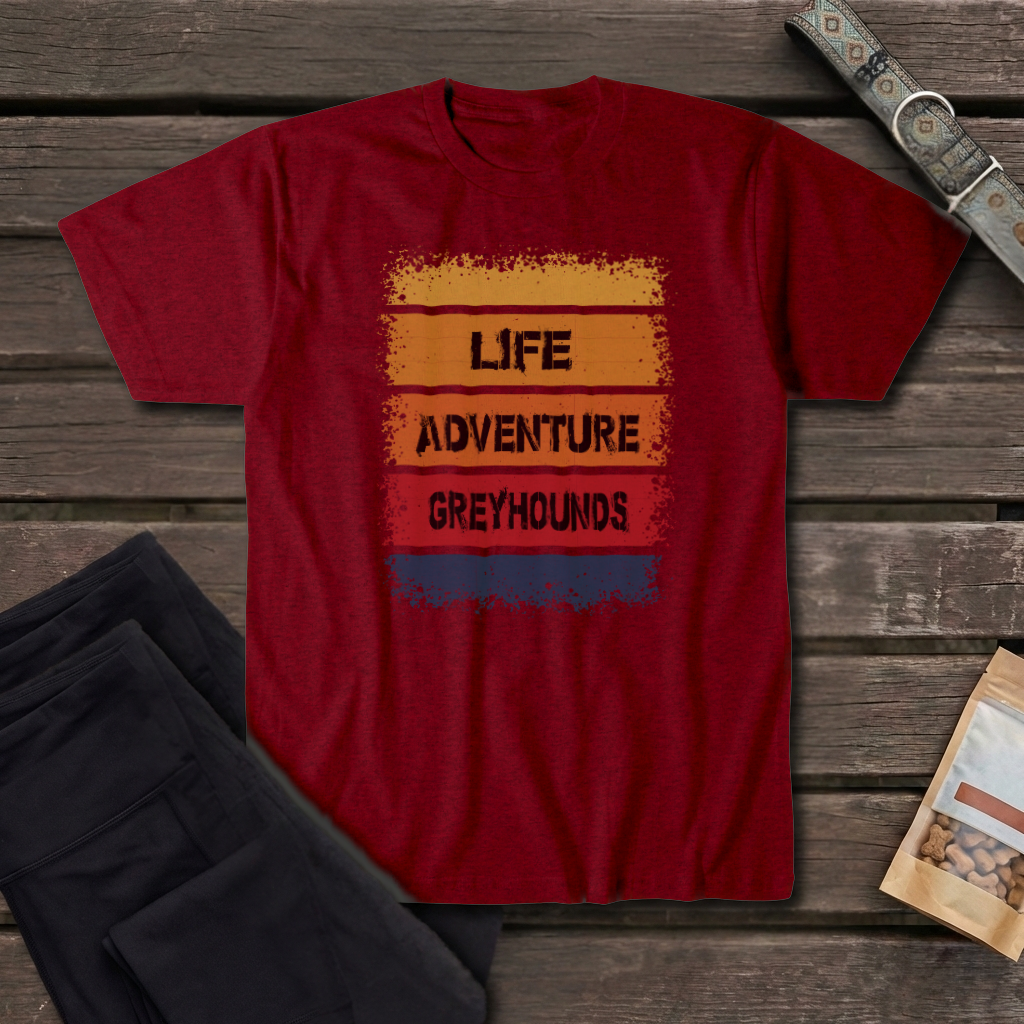 Life Adventure Greyhounds T-Shirt | Retro Greyhound Adventure Tee