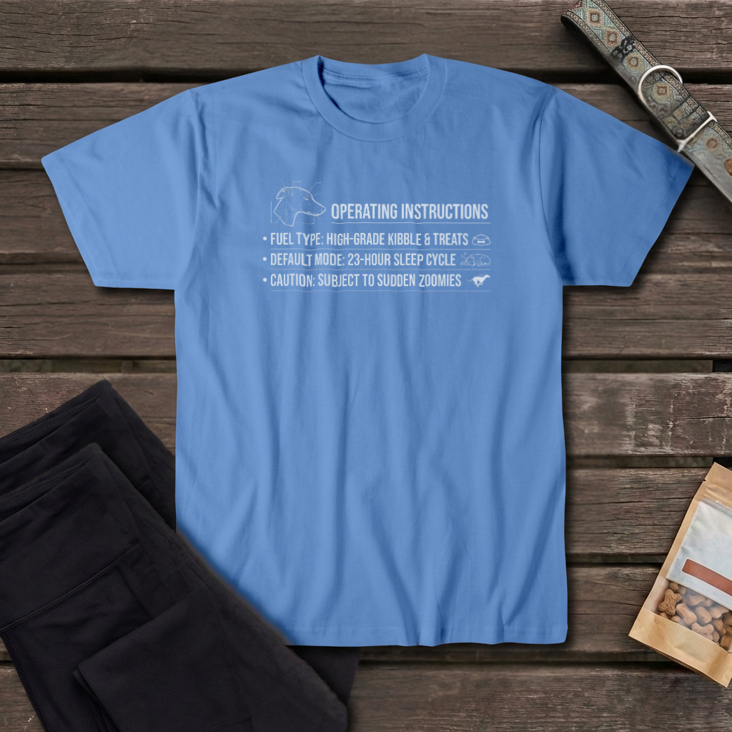 Greyhound Operating Instructions T-Shirt | Funny Greyhound Manual Tee