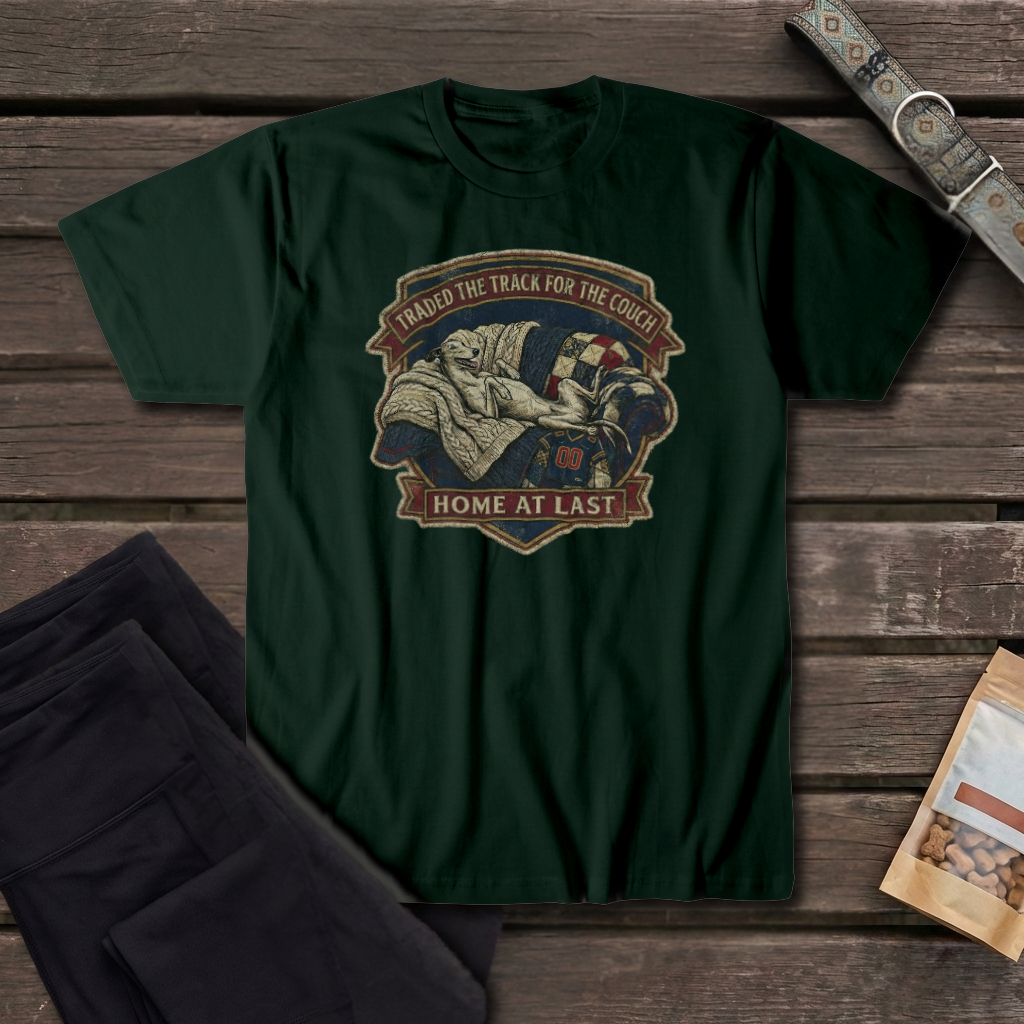 Traded the Track for the Couch Greyhound T-Shirt | Home at Last Retired Racer Tee