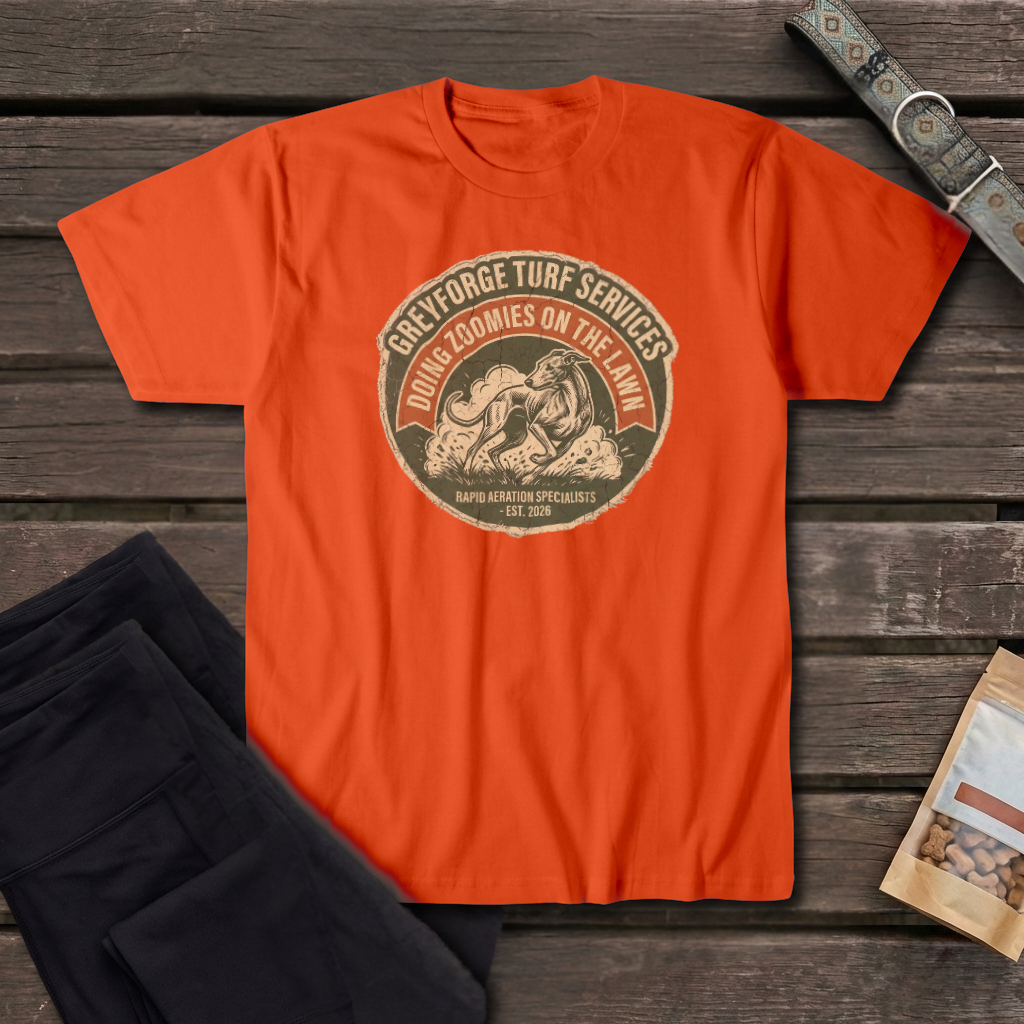 Greyforge Turf Services Greyhound T-Shirt | Rapid Aeration Specialists Tee