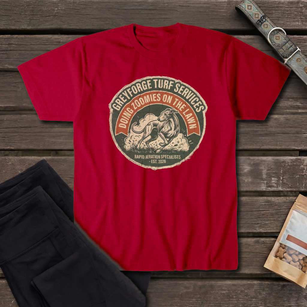Greyforge Turf Services Greyhound T-Shirt | Rapid Aeration Specialists Tee