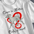 Greyhound Grace T-Shirt — "Grace in Motion, Calm at Heart" Dog Lover Tee