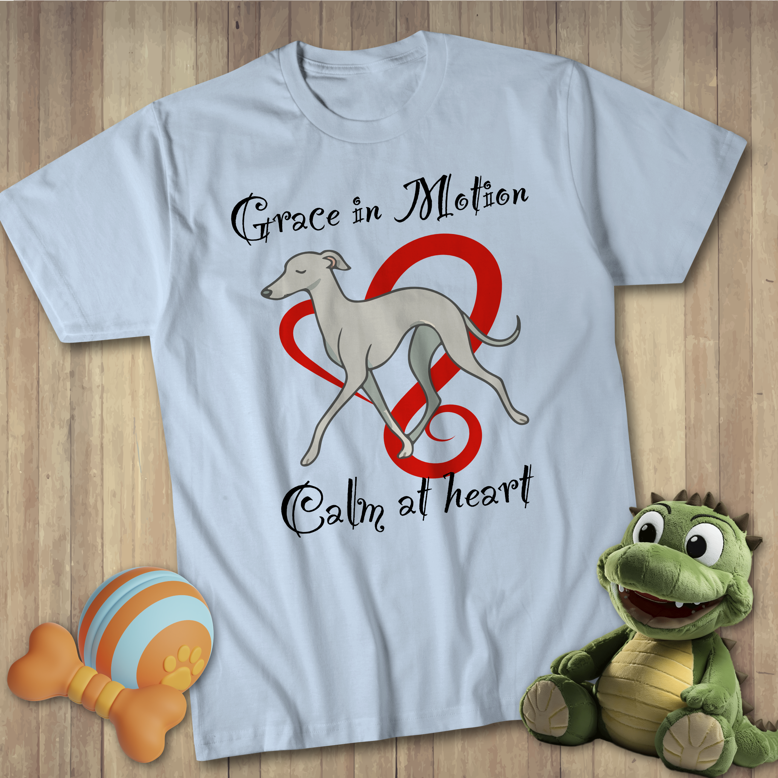 Greyhound Grace T-Shirt — "Grace in Motion, Calm at Heart" Dog Lover Tee