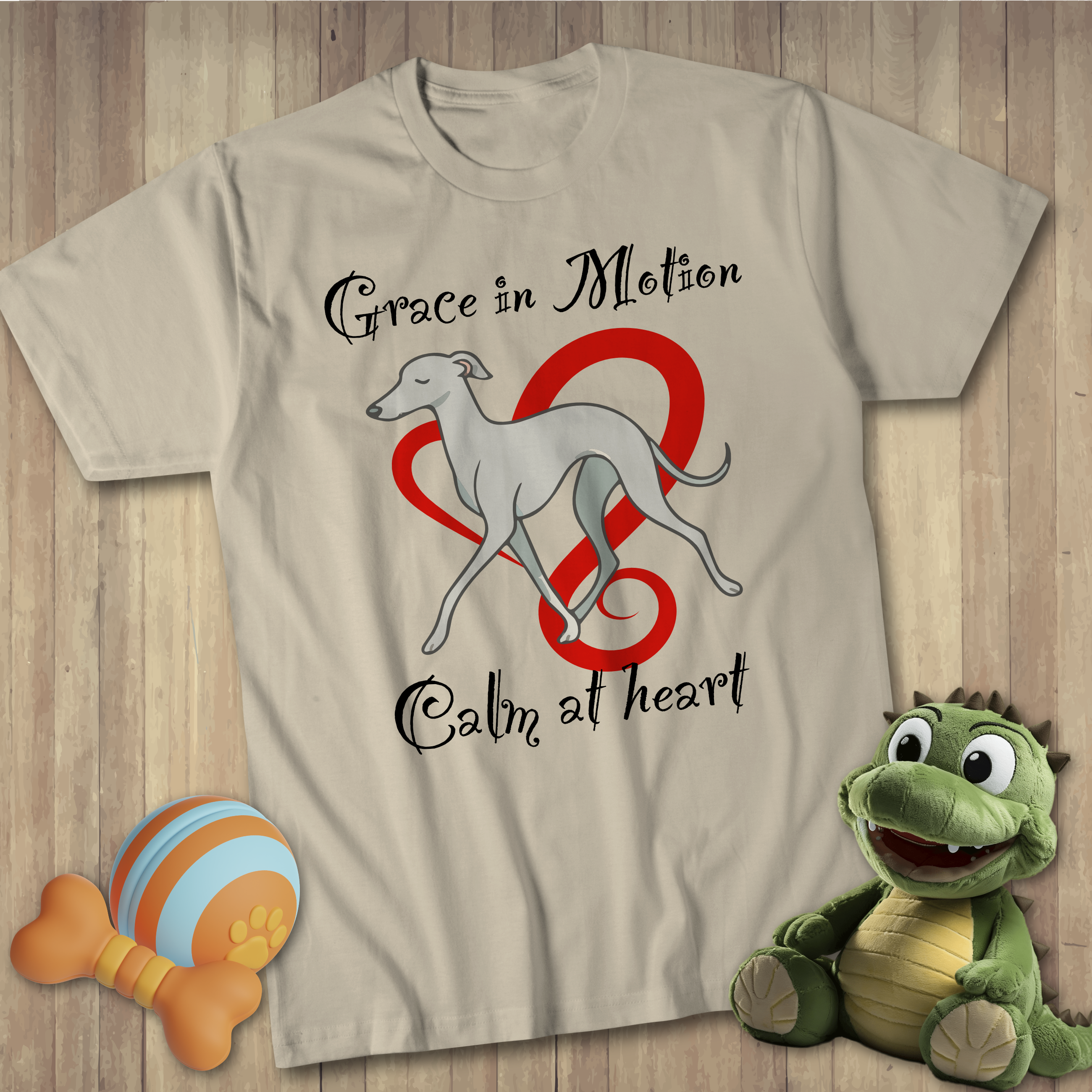 Greyhound Grace T-Shirt — "Grace in Motion, Calm at Heart" Dog Lover Tee