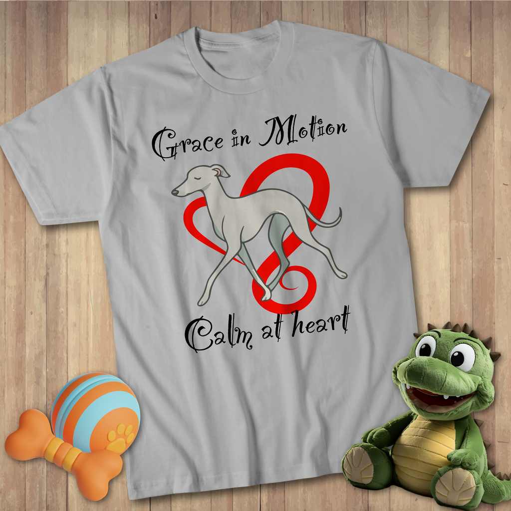 Greyhound Grace T-Shirt — "Grace in Motion, Calm at Heart" Dog Lover Tee